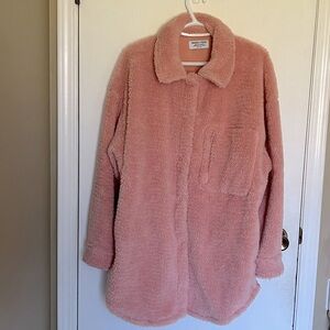 Smash and Tess Teddy Shacket, Rosé Pink, XL